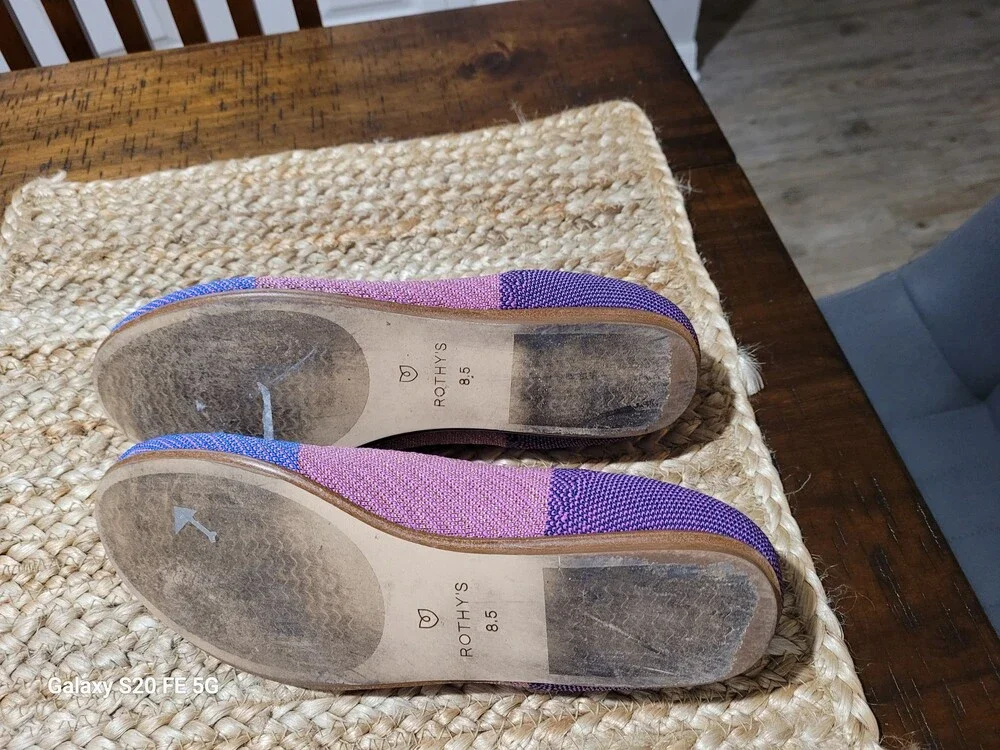 Rothy's Knit Flats Blue Pink Purple Multicolor Women’s 8.5